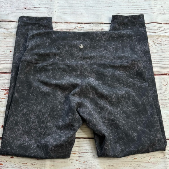 Lululemon Wunder Train HR Tight 25" Denim Wash Print Dusky Lavender Black Sz 10 - Picture 6 of 8